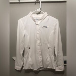 Columbia PfG Tamiami Omni-shade White button-up Shirt, Girls size L  14/16
